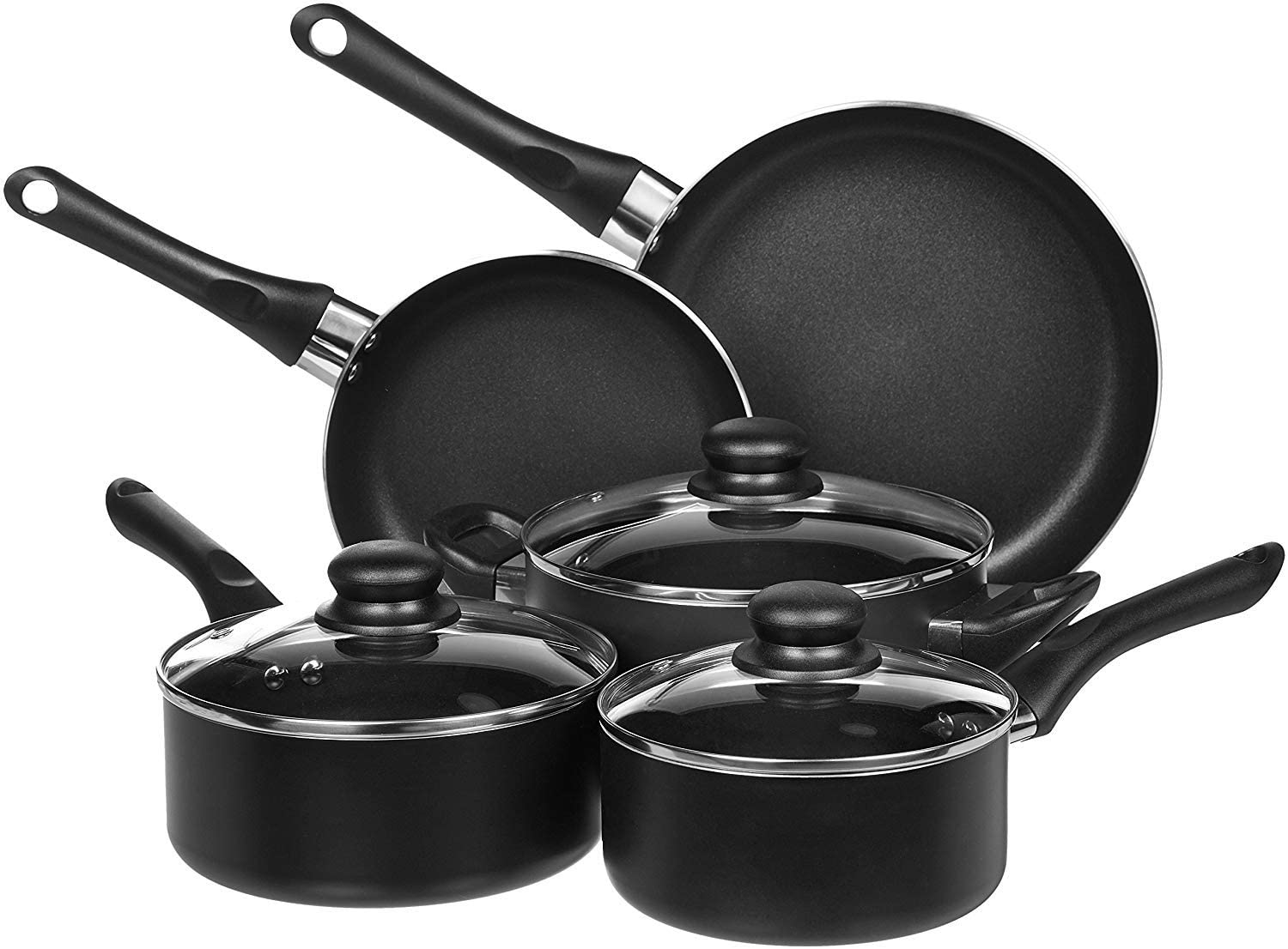 Amazon Basics Non-Stick Cookware Pots and Pans Set: 8-Piece
